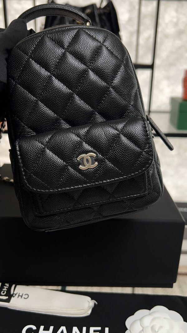 Chanel Mini Black Caviar Classic Backpack
