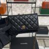 Chanel Caviar Quilted CC Turnlock Wallet On Chain WOC Black