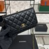 Chanel Caviar Quilted CC Turnlock Wallet On Chain WOC Black