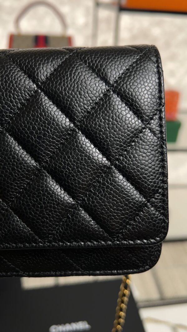Chanel Caviar Quilted CC Turnlock Wallet On Chain WOC Black