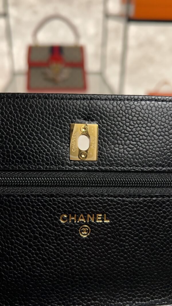 Chanel Caviar Quilted CC Turnlock Wallet On Chain WOC Black