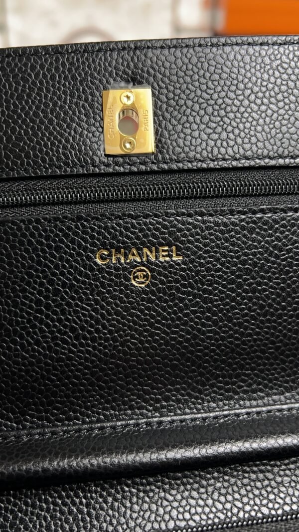 Chanel Caviar Quilted CC Turnlock Wallet On Chain WOC Black
