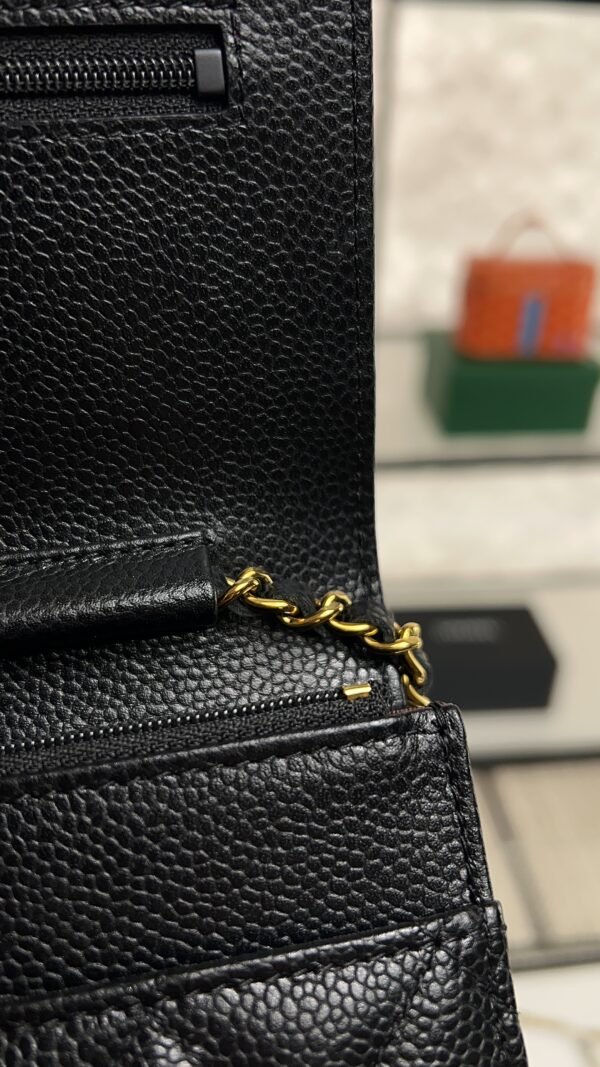 Chanel Caviar Quilted CC Turnlock Wallet On Chain WOC Black