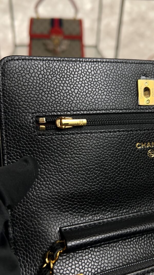 Chanel Caviar Quilted CC Turnlock Wallet On Chain WOC Black