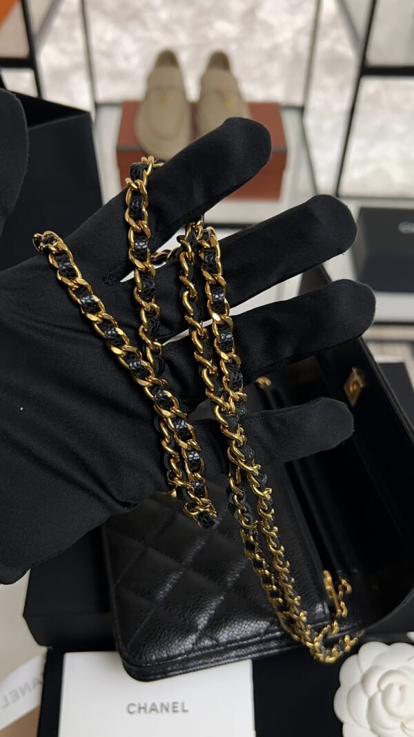 Chanel Caviar Quilted CC Turnlock Wallet On Chain WOC Black