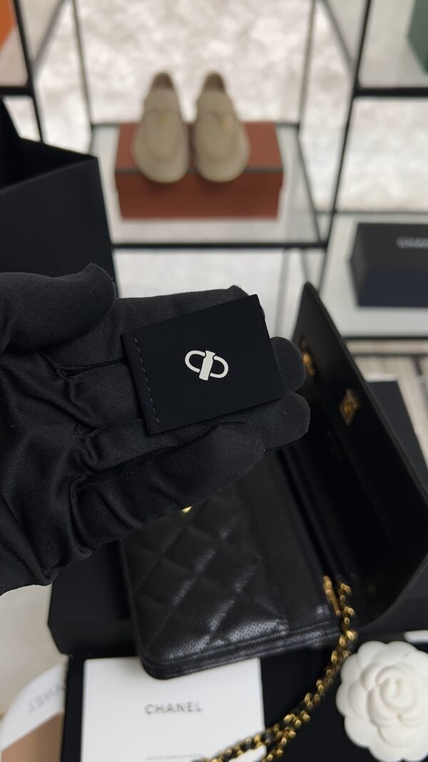Chanel Caviar Quilted CC Turnlock Wallet On Chain WOC Black