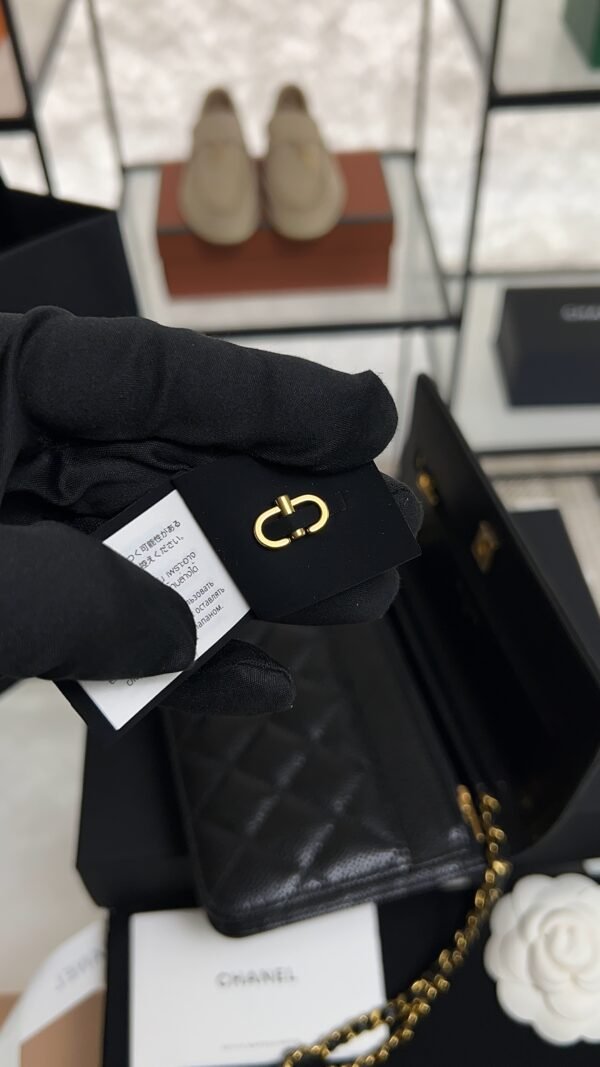Chanel Caviar Quilted CC Turnlock Wallet On Chain WOC Black
