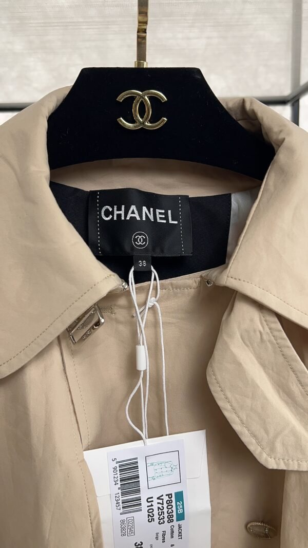 Chanel Water-Reveal Logo Jacket — Beige