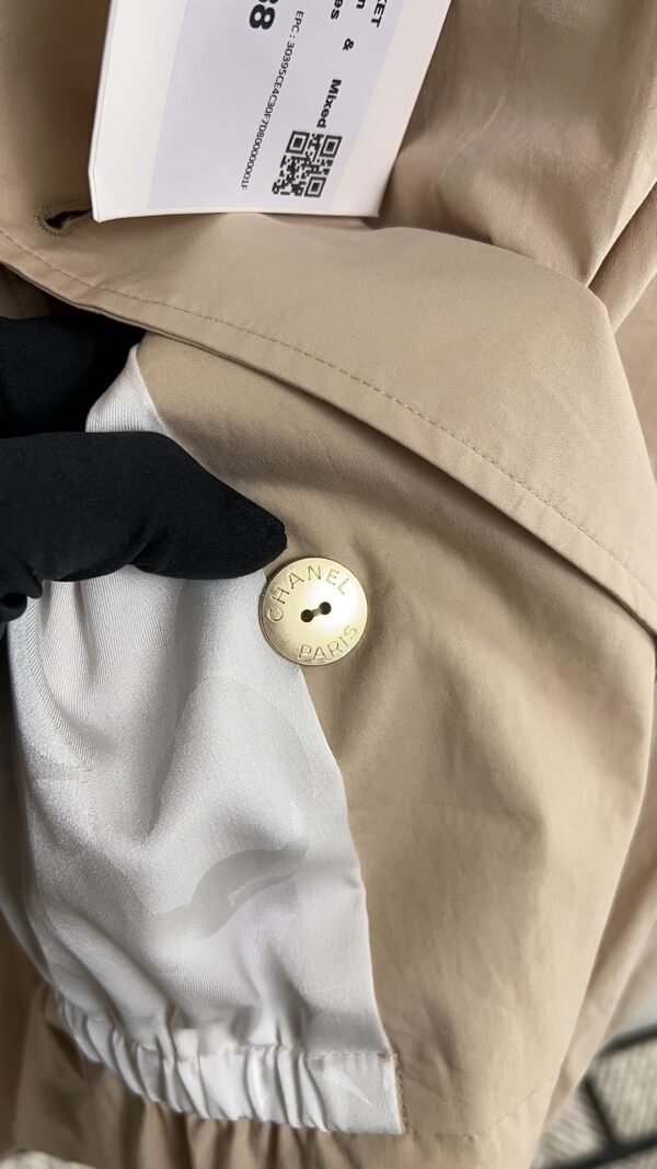 Chanel Water-Reveal Logo Jacket — Beige