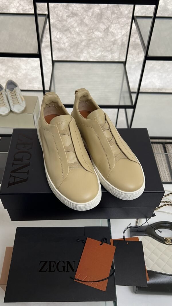 Zegna Triple Stitch Sneakers Men Light beige