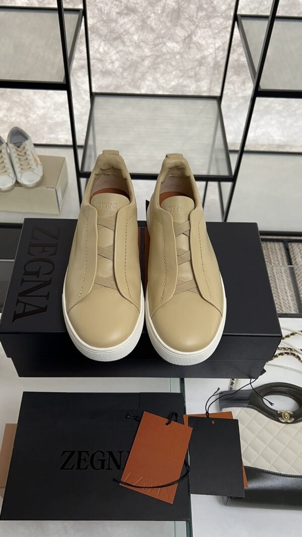 Zegna Triple Stitch Sneakers Men Light beige