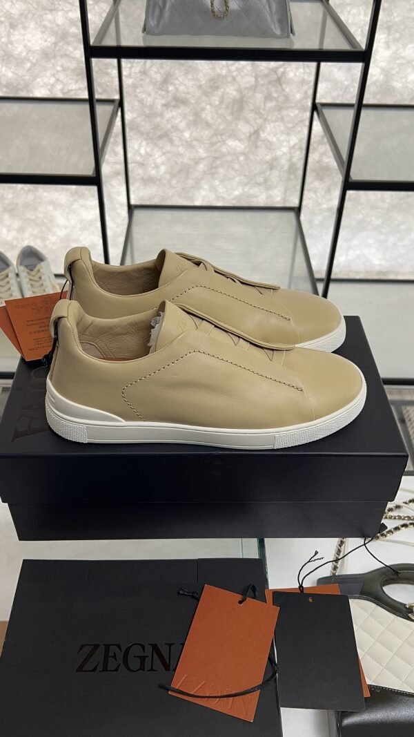 Zegna Triple Stitch Sneakers Men Light beige