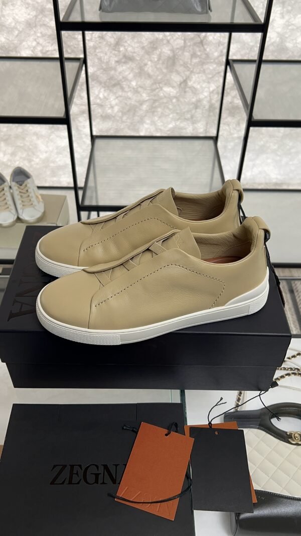 Zegna Triple Stitch Sneakers Men Light beige