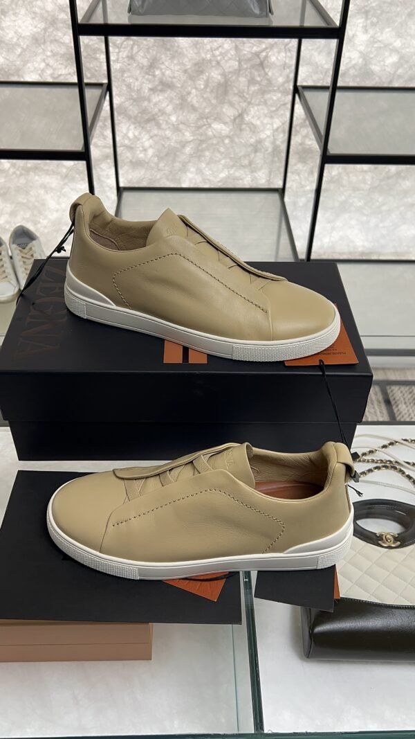 Zegna Triple Stitch Sneakers Men Light beige