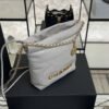 CHANEL 22 Mini Handbag Shiny Calfskin & Gold-Tone Metal Light gray
