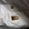 CHANEL 22 Mini Handbag Shiny Calfskin & Gold-Tone Metal Light gray