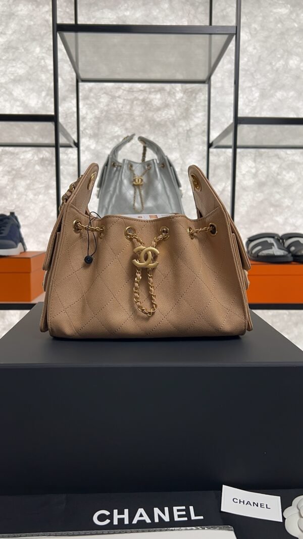Chanel Caviar Quilted Mini  25 Handbag Beige