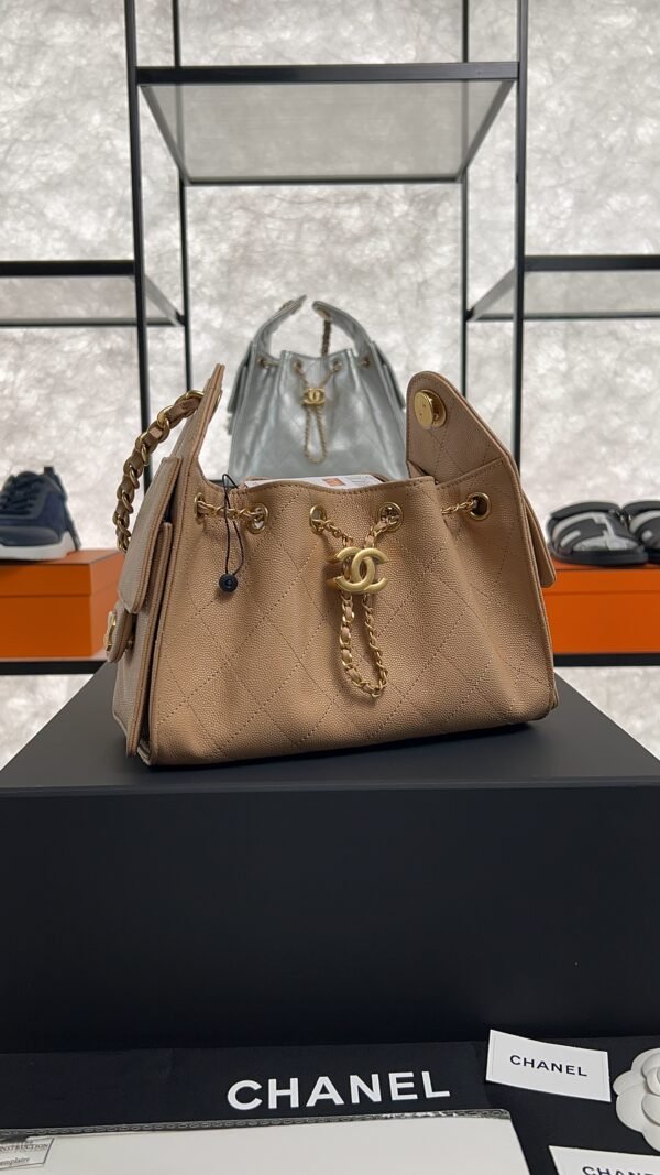 Chanel Caviar Quilted Mini  25 Handbag Beige