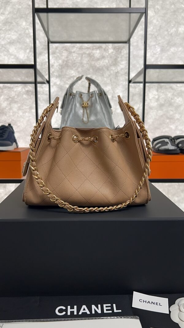 Chanel Caviar Quilted Mini  25 Handbag Beige