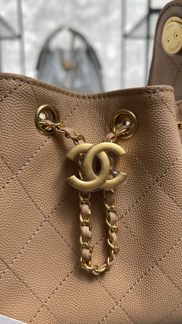 Chanel Caviar Quilted Mini  25 Handbag Beige