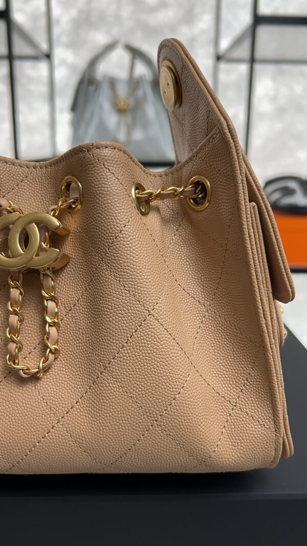 Chanel Caviar Quilted Mini  25 Handbag Beige