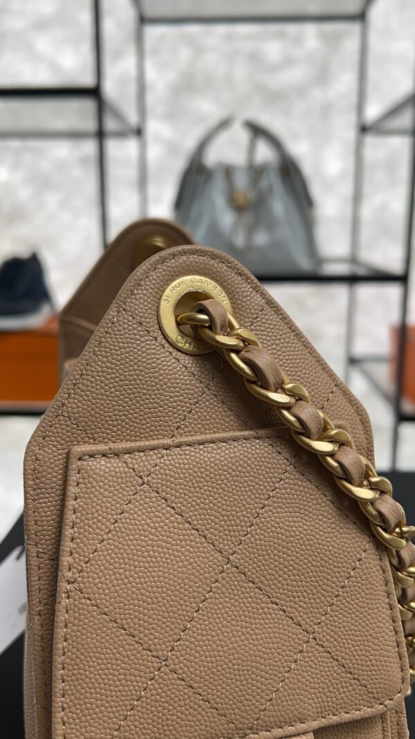 Chanel Caviar Quilted Mini  25 Handbag Beige