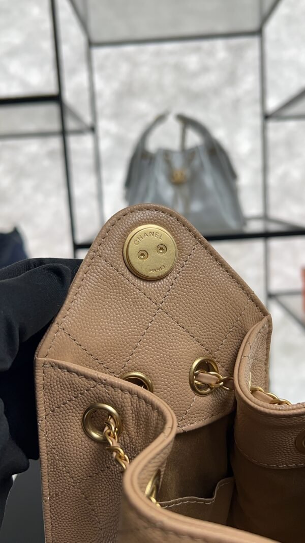 Chanel Caviar Quilted Mini  25 Handbag Beige
