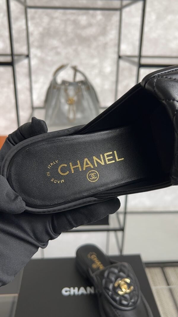 Chanel Lambskin Quilted CC Turnlock Mules  Black