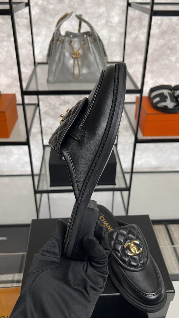 Chanel Lambskin Quilted CC Turnlock Mules  Black