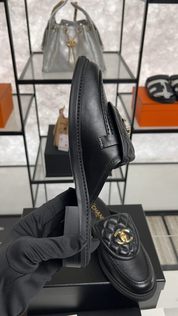 Chanel Lambskin Quilted CC Turnlock Mules  Black