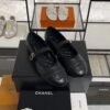Chanel Lambskin Mary Jane Flats Black
