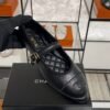 Chanel Lambskin Mary Jane Flats Black