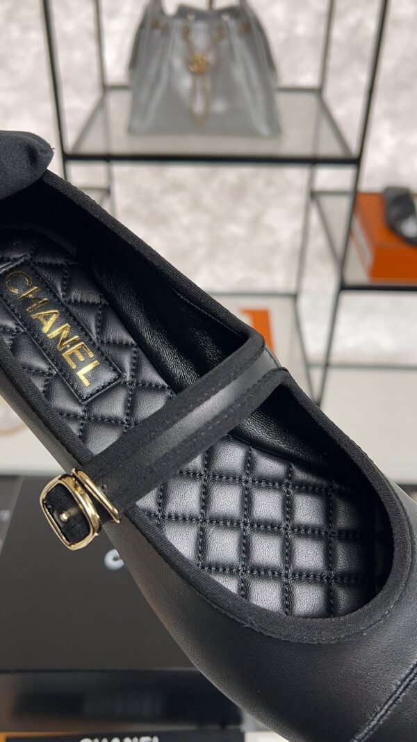 Chanel Lambskin Mary Jane Flats Black