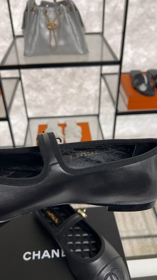 Chanel Lambskin Mary Jane Flats Black