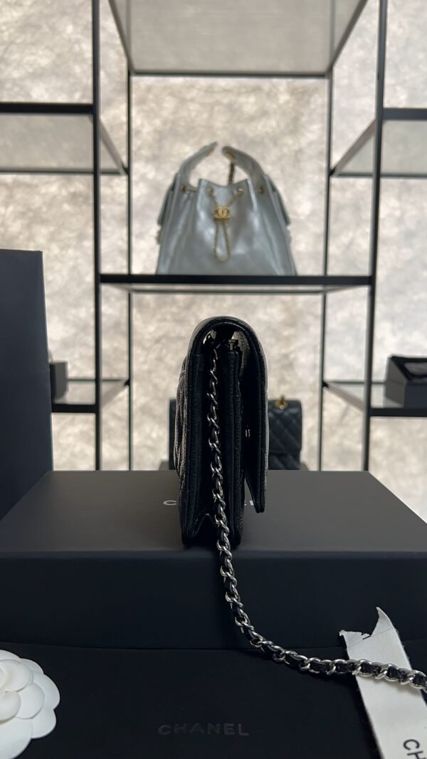 Chanel Caviar Quilted CC Turnlock Wallet On Chain WOC Black