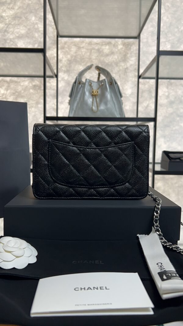 Chanel Caviar Quilted CC Turnlock Wallet On Chain WOC Black