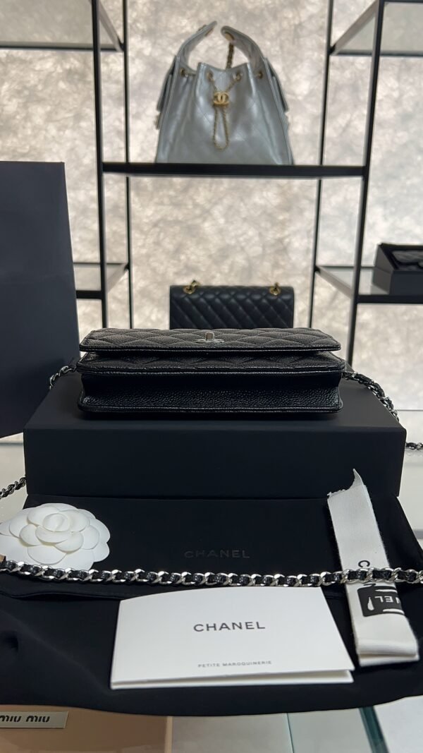 Chanel Caviar Quilted CC Turnlock Wallet On Chain WOC Black