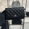 Chanel Caviar Quilted CC Turnlock Wallet On Chain WOC Black