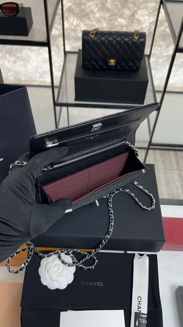 Chanel Caviar Quilted CC Turnlock Wallet On Chain WOC Black