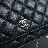 Chanel Caviar Quilted CC Turnlock Wallet On Chain WOC Black