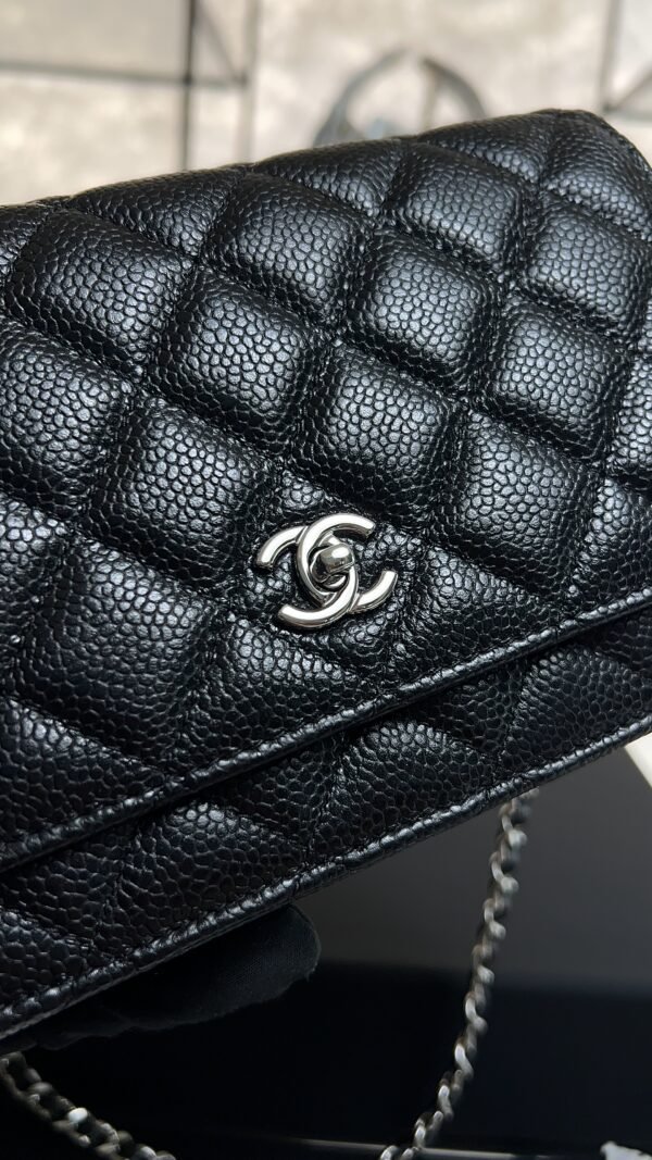 Chanel Caviar Quilted CC Turnlock Wallet On Chain WOC Black