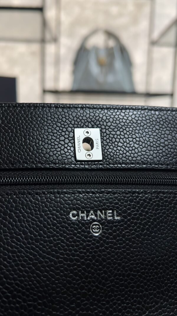 Chanel Caviar Quilted CC Turnlock Wallet On Chain WOC Black