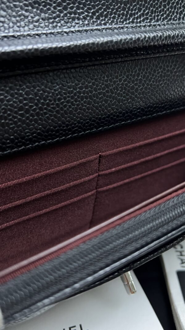 Chanel Caviar Quilted CC Turnlock Wallet On Chain WOC Black