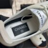 Chanel Calfskin Embossed Suede Sneakers  White Black