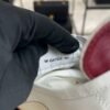 Chanel Calfskin Embossed Suede Sneakers  White Black
