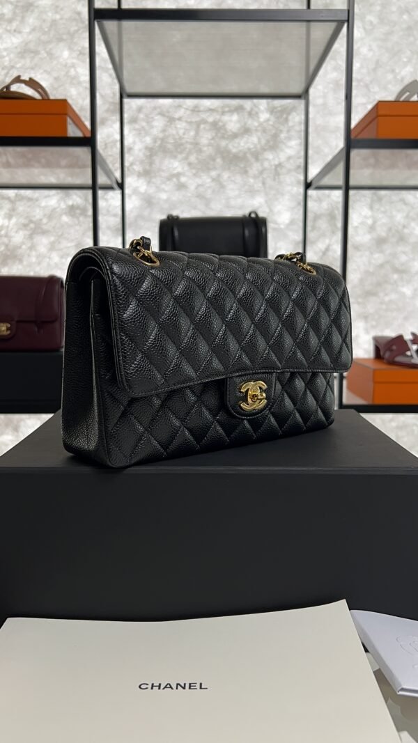 Chanel Classic 11.12 Handbag Grained Calfskin & Gold-Tone Metal Black