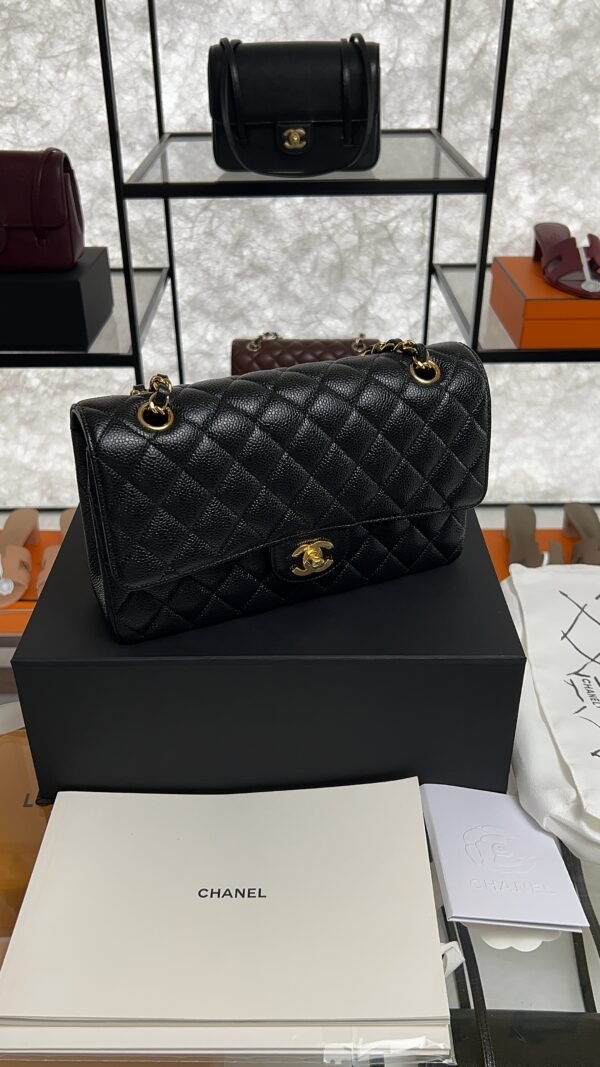 Chanel Classic 11.12 Handbag Grained Calfskin & Gold-Tone Metal Black