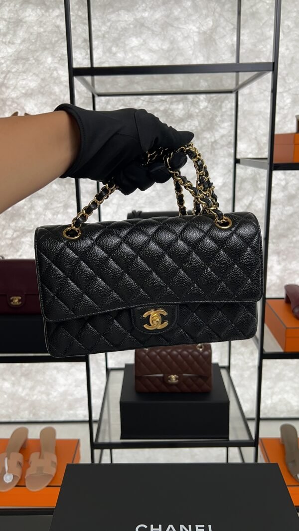 Chanel Classic 11.12 Handbag Grained Calfskin & Gold-Tone Metal Black