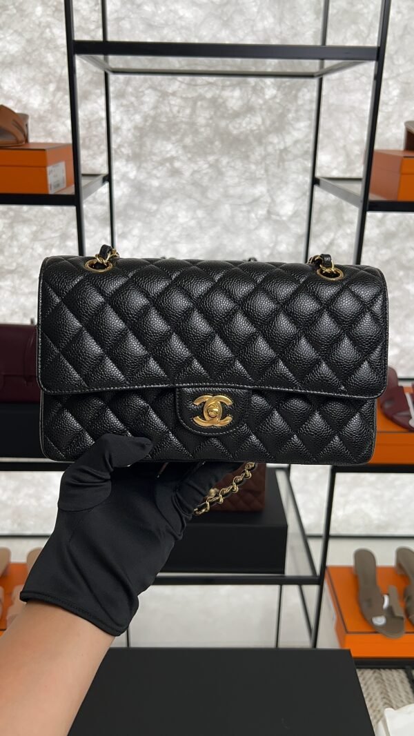 Chanel Classic 11.12 Handbag Grained Calfskin & Gold-Tone Metal Black