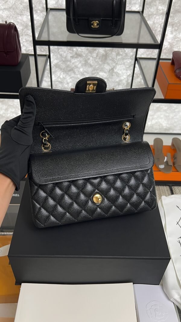 Chanel Classic 11.12 Handbag Grained Calfskin & Gold-Tone Metal Black